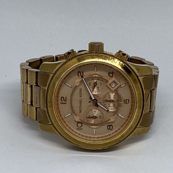 Michael Kors Runway MK8096 Mens Rose Gold Stainless Steel Analog Dial Watch RQ51 - Picture 7 of 12